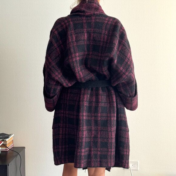 Diesel Red & Black Wool Coat Authentic Women - Picture 3 of 9